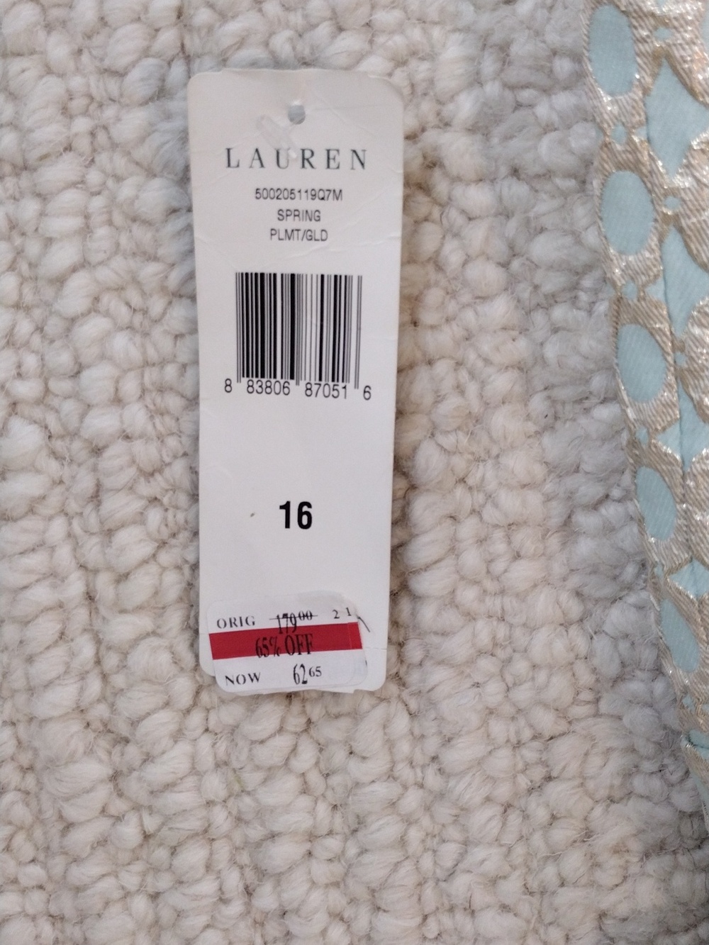 Ralph Lauren Blue and Gold Sleeveless Jacquard Midi Dress - Picture 6 of 7
